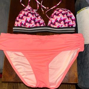 Victorias Secret SWIM SEPARATES neon coral, black and multi 3 pieces total